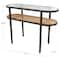 Brown Rattan Console Table with Pressed Tempered Glass Top